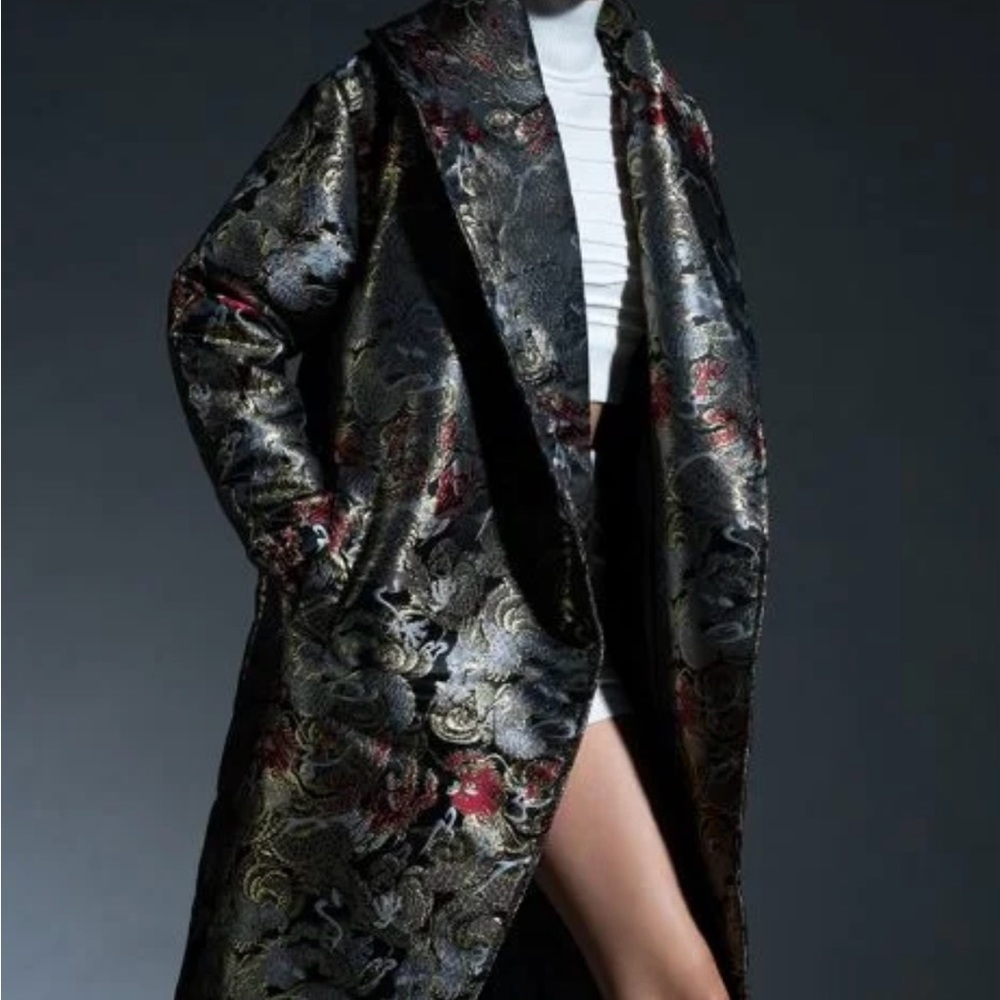Brocade Trench Coat